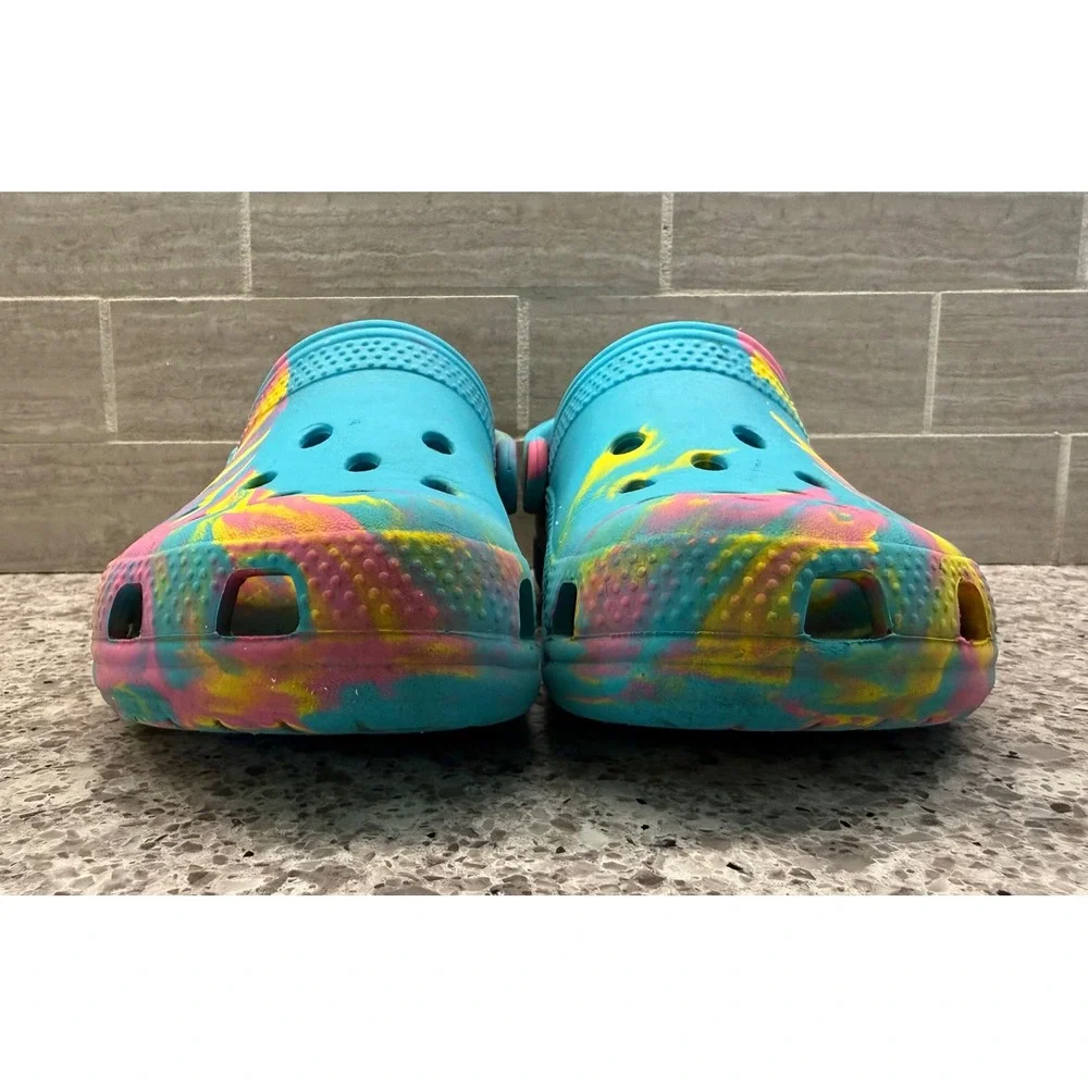 Crocs Little Kids Colorful Marbled Classic Clog Slip On Casual Shoes Size C12